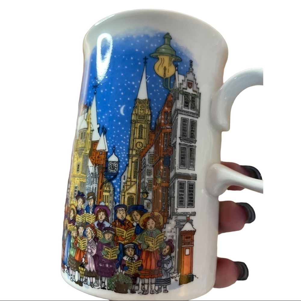 Collectible Vintage DUNOON FINE WHITE Christmas Mug n